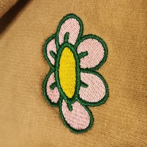 Sz L Mens Neon Riot Flower Hoodie Sweatshirt Daisy Pink Tan Brown Hood Pullover